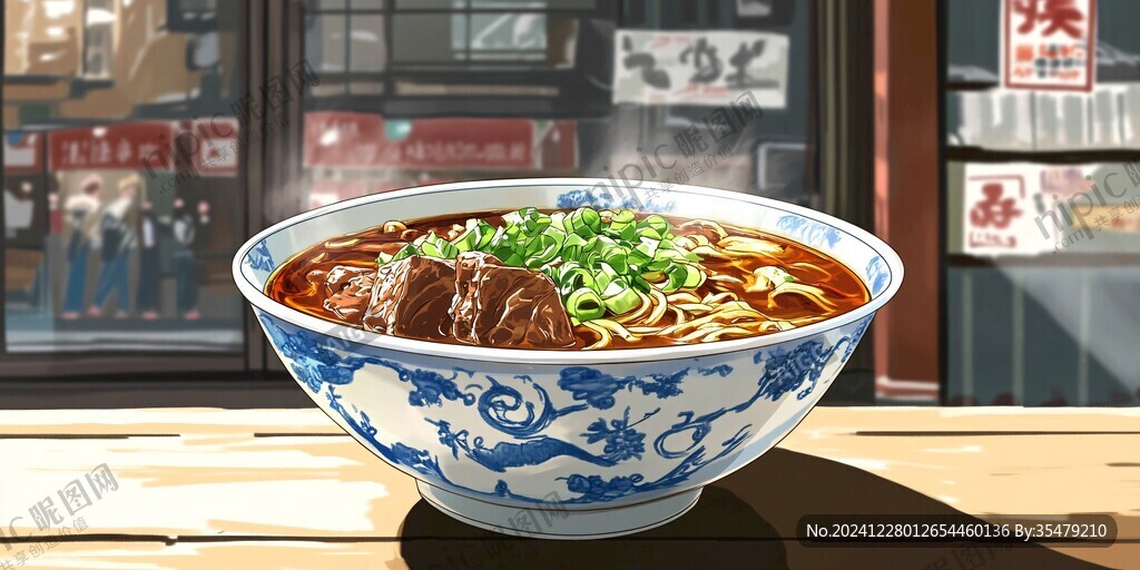 牛肉面插畫
