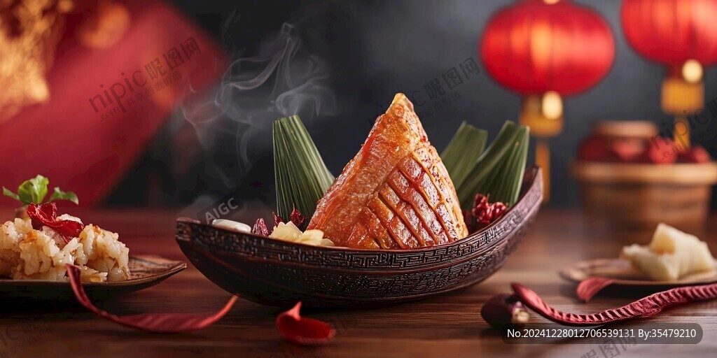 新年喜慶氛圍美食背景