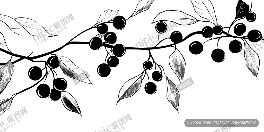 黑枸杞插畫設(shè)計