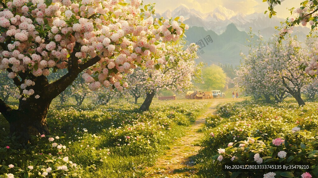 唯美花田場景