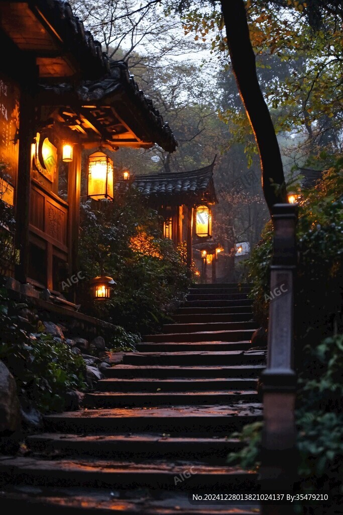 云棲竹徑古典建筑風景