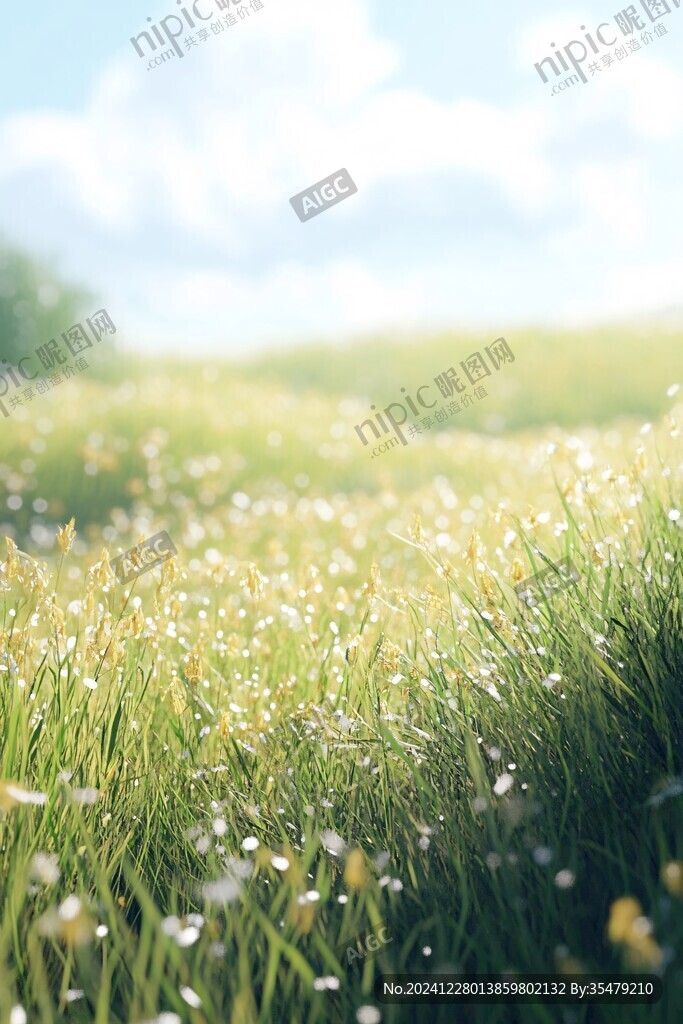 唯美夢幻花田場景