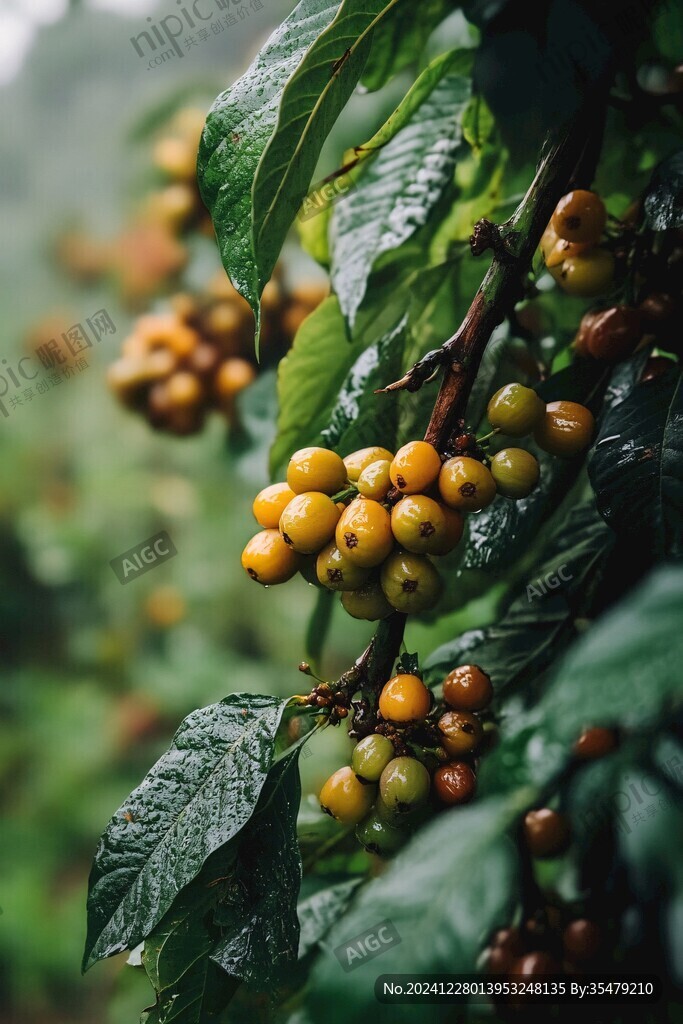 雨中的黃皮果