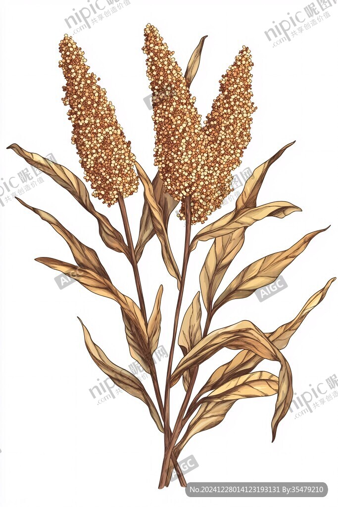 高粱穗插畫