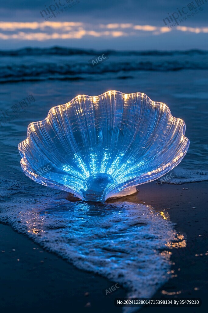 水母形狀彩燈夜景