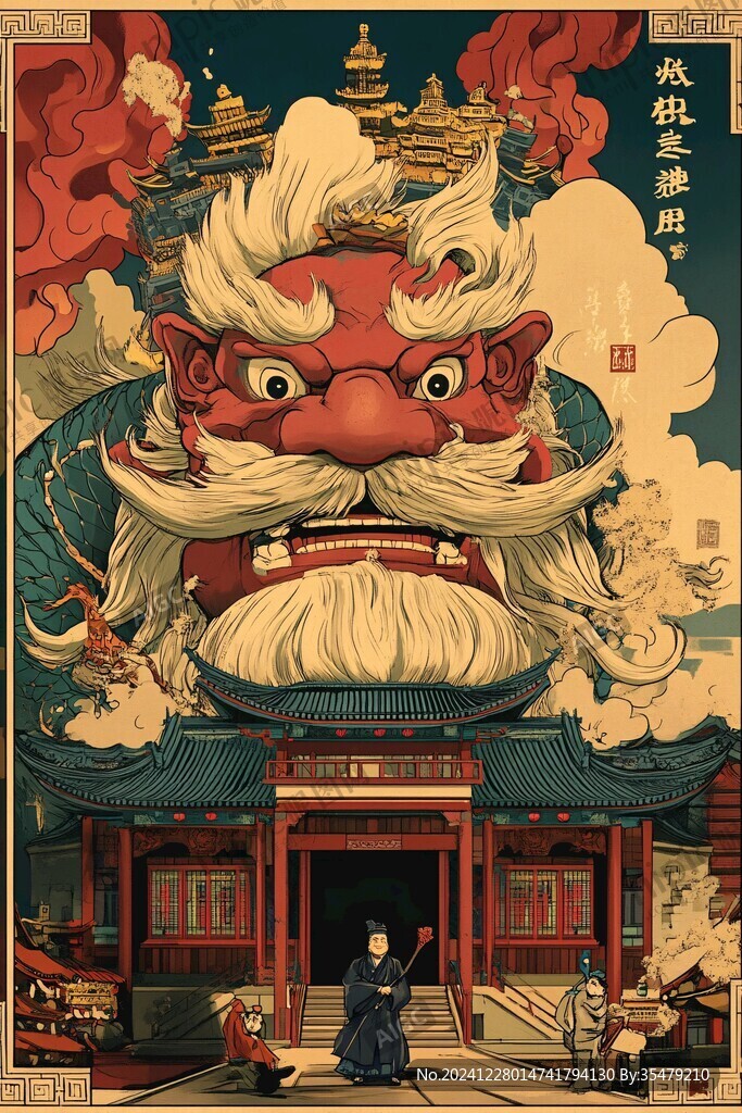 鎮(zhèn)宅辟邪文創(chuàng)插畫