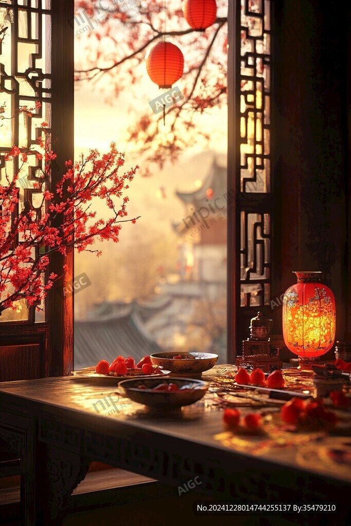 古代迎春納財場景