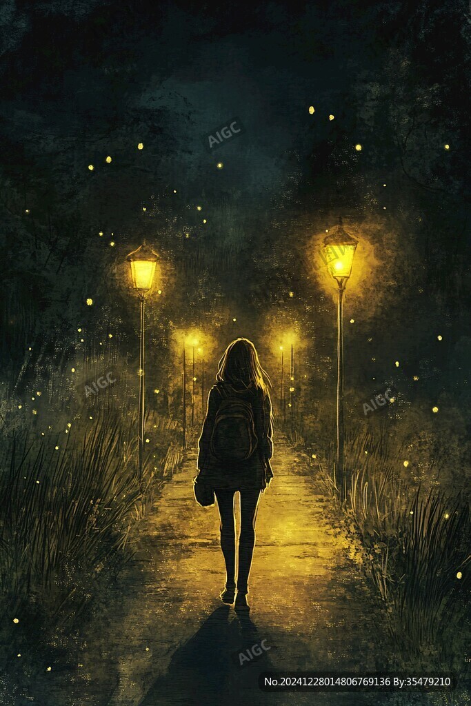 手繪唯美夜晚