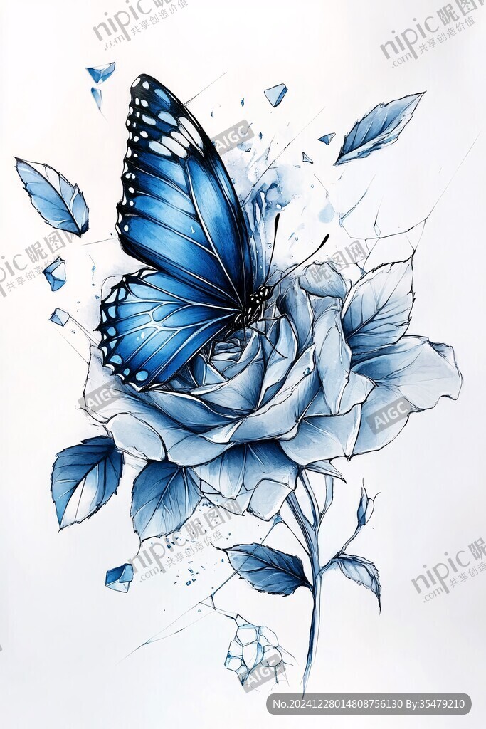 蝶戀花彩繪