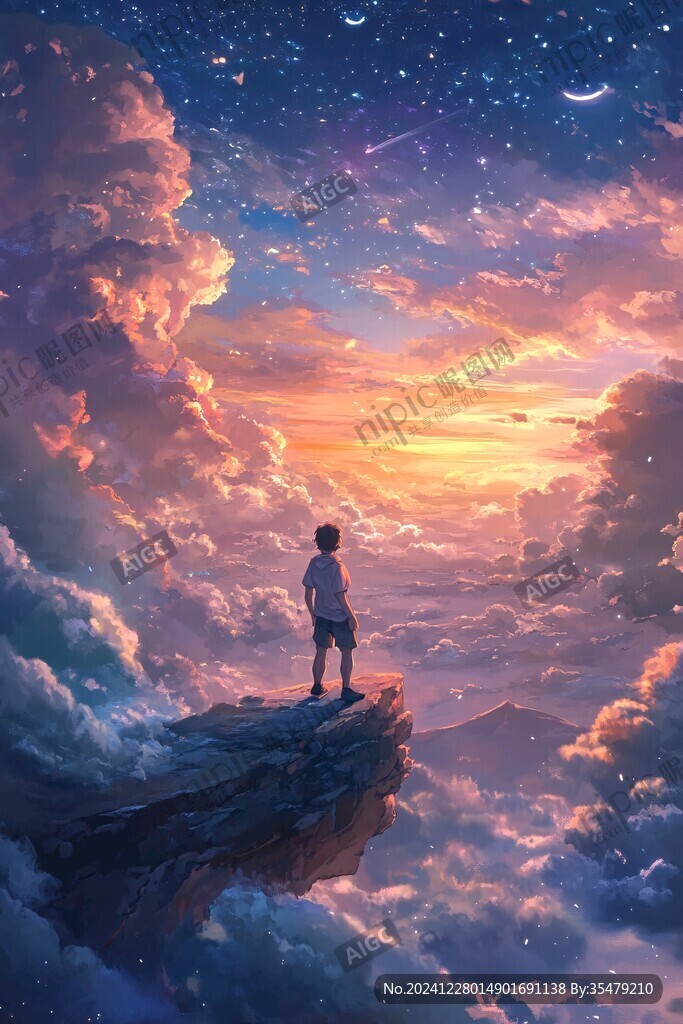 星辰大海男孩背影