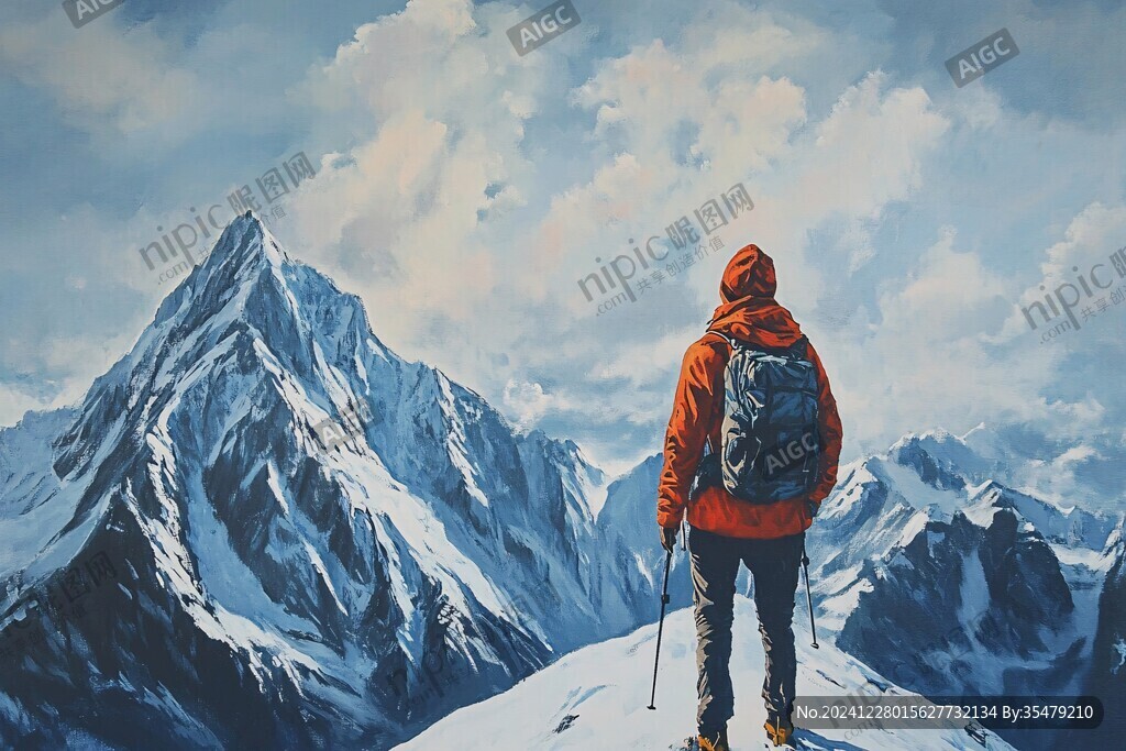 登山插畫
