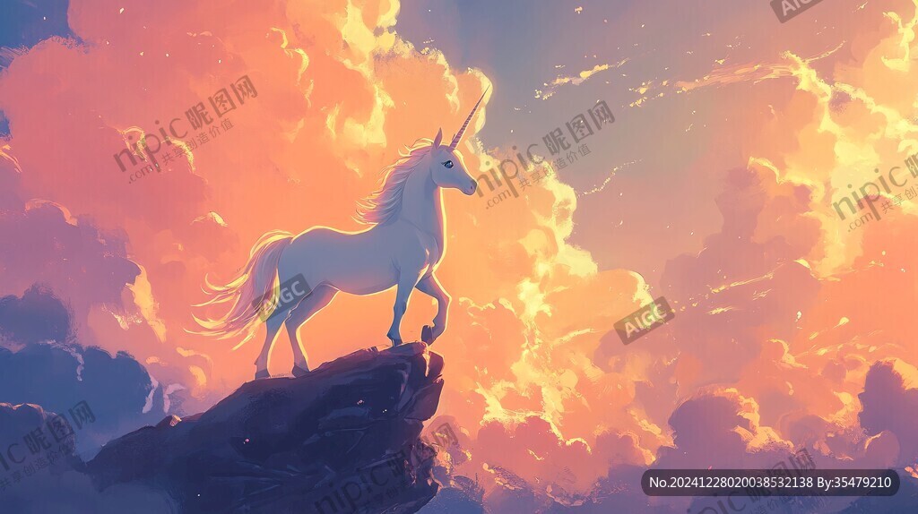 夢幻獨角獸插畫