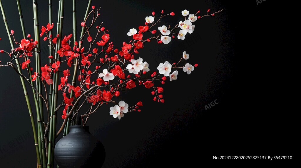 紅色新中式花藝