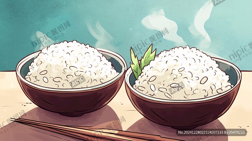 米飯手繪插畫(huà)