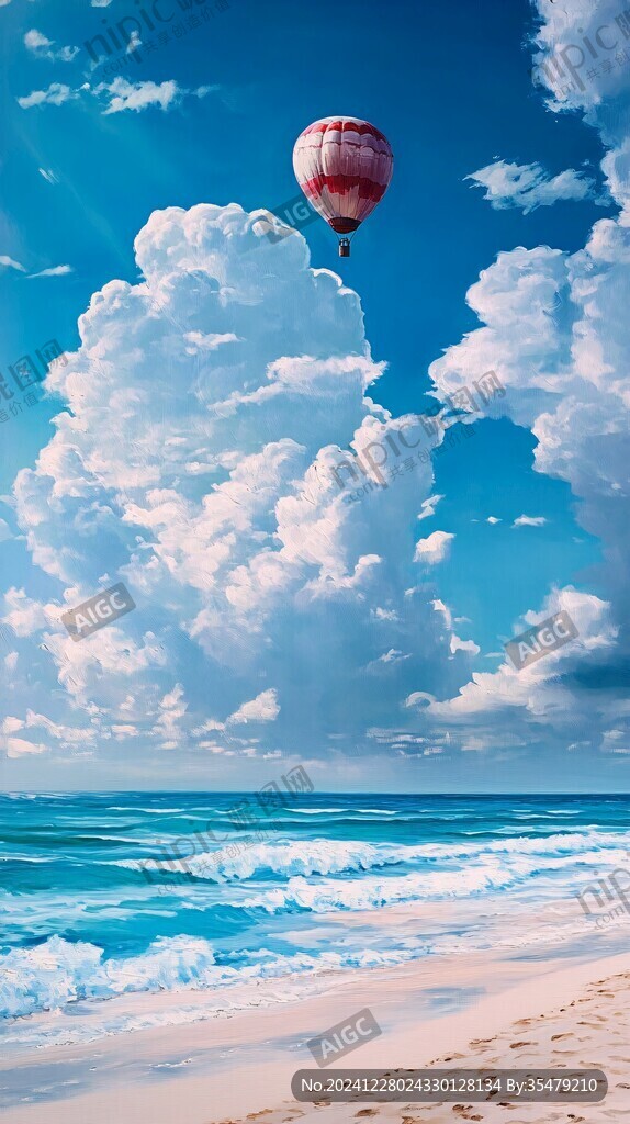 海邊熱氣球