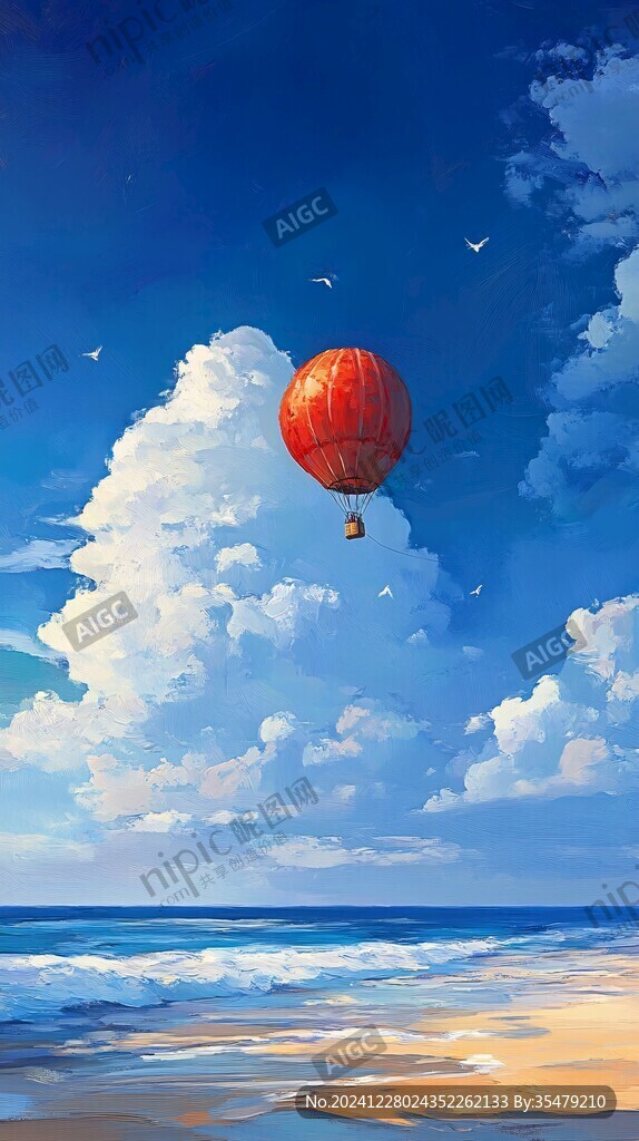 插畫海邊