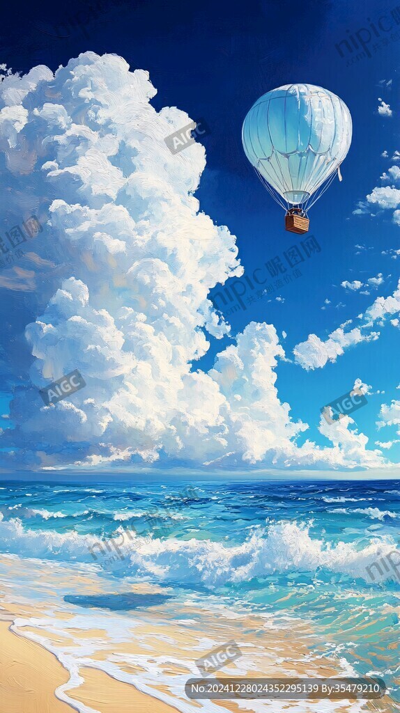 海邊熱氣球