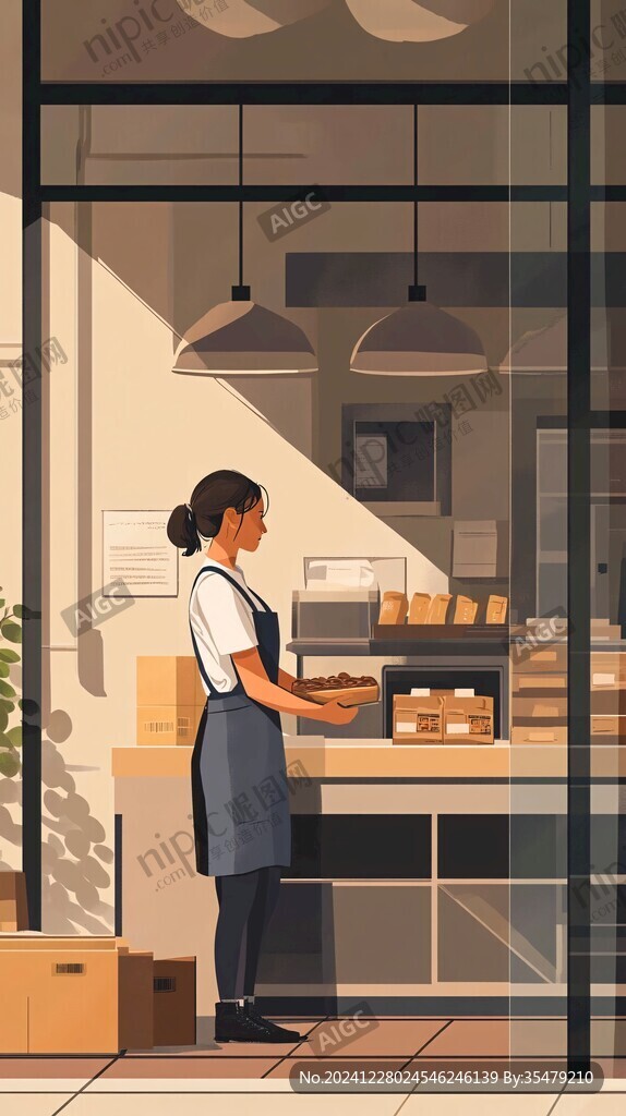餅店插畫