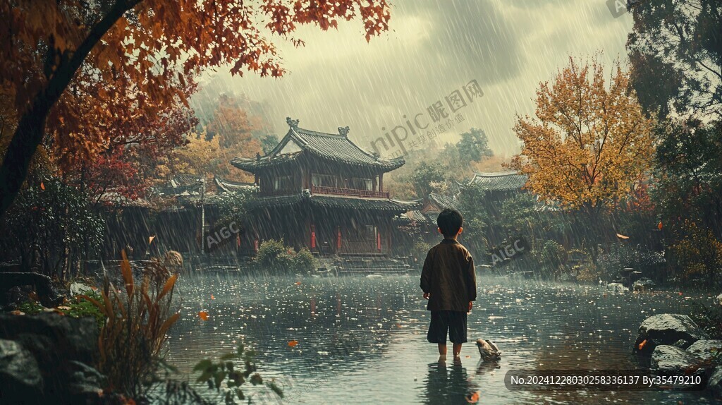 秋雨園林