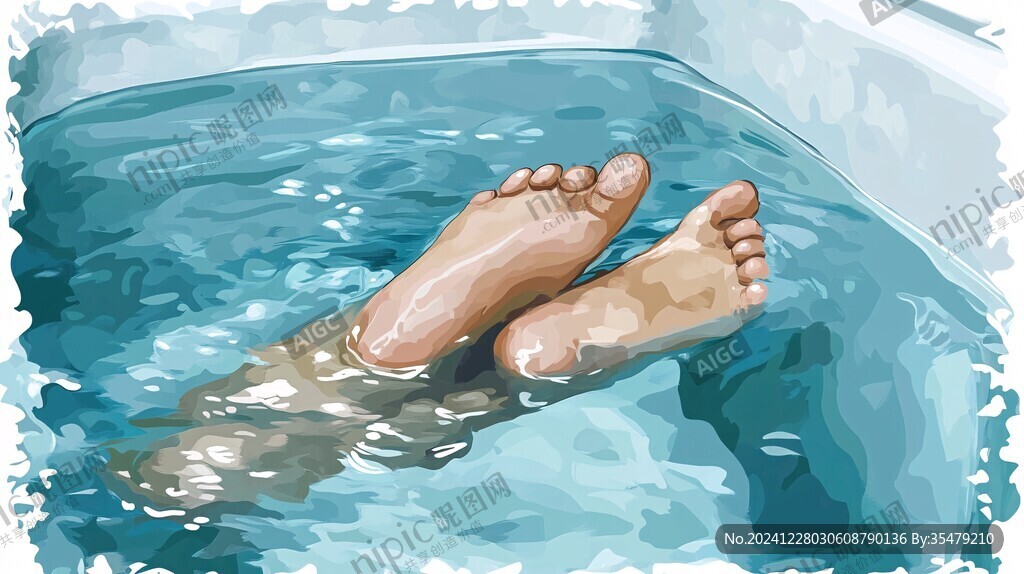 浴足插畫