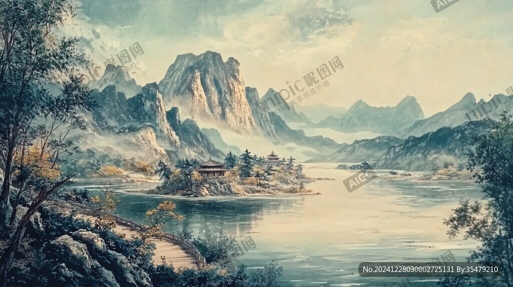 名勝油畫