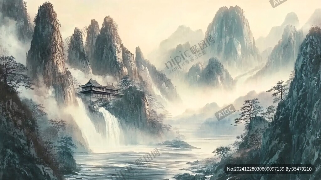 山水畫合成圖