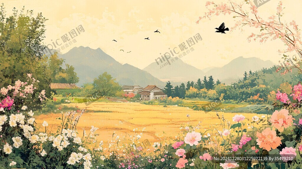 鄉(xiāng)村田園插畫