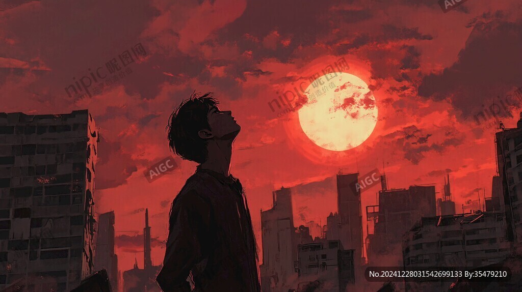 手繪追日的少年