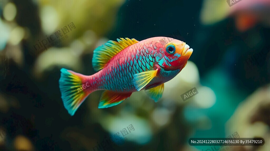 羅漢魚魚缸背景壁紙