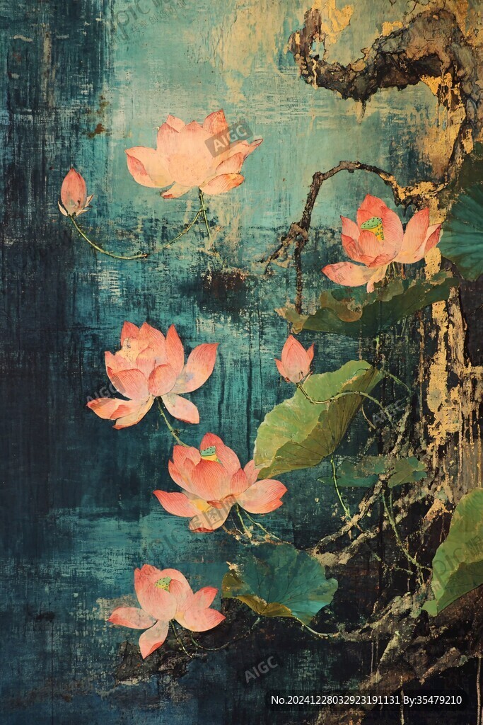 油畫(huà)荷花