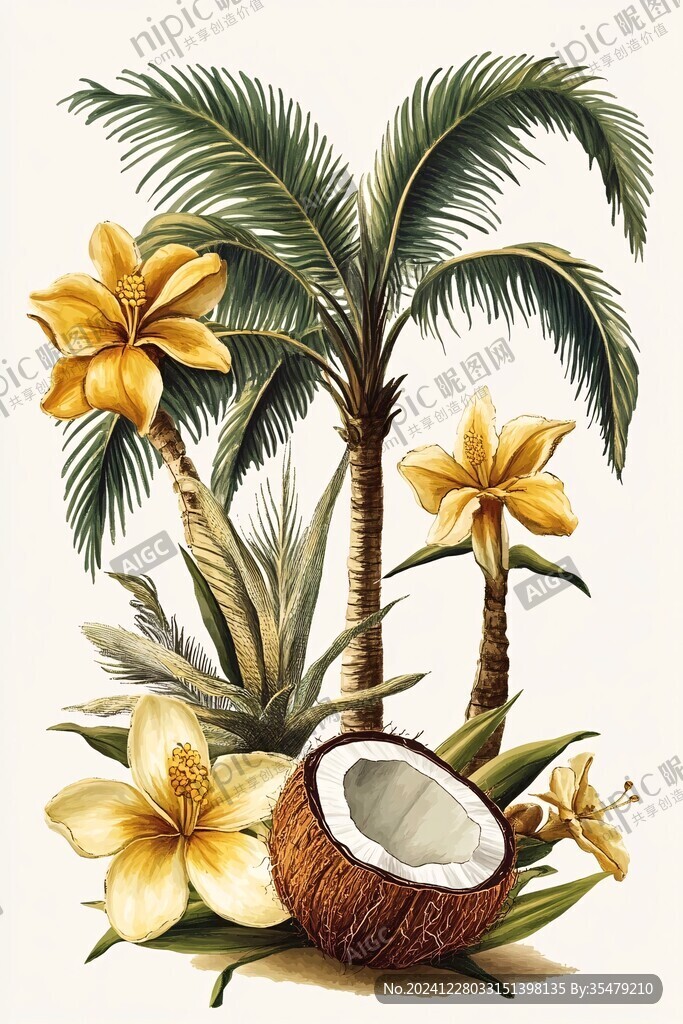 熱帶植物插畫