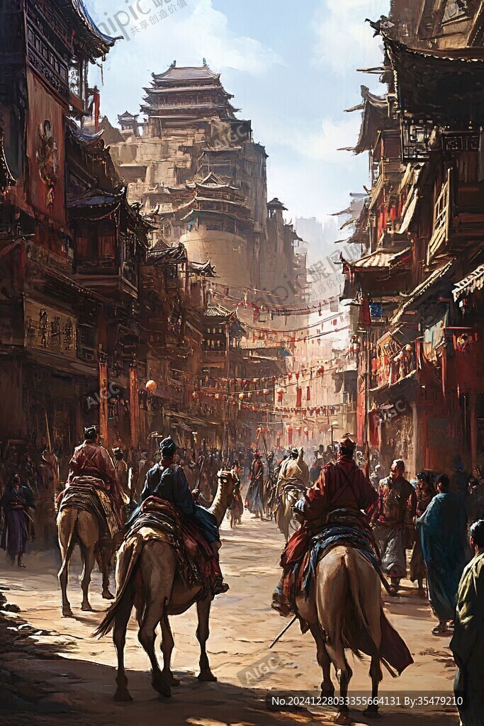 古代繁華街景