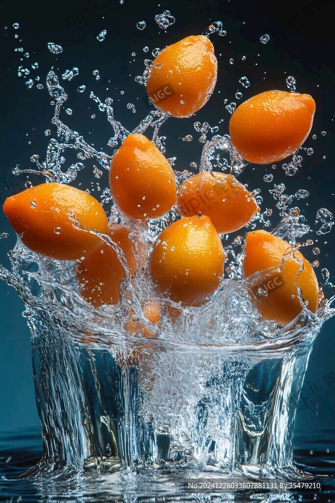 水果落水瞬間