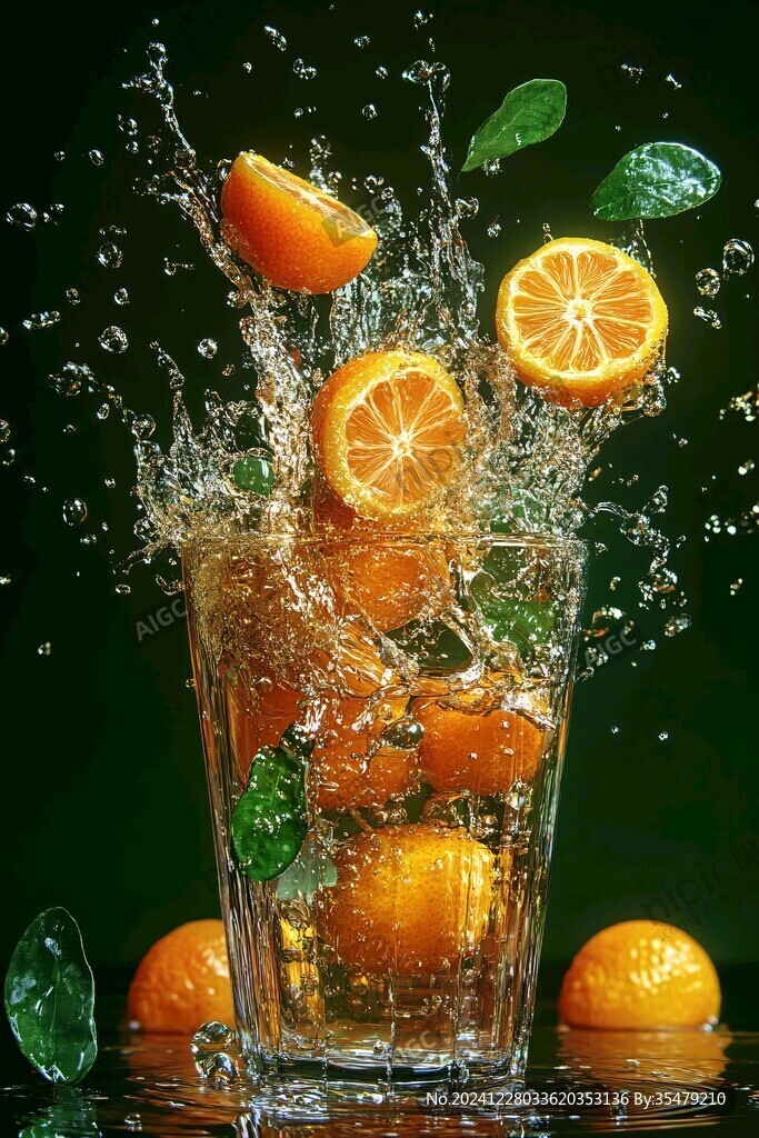 水果落水瞬間