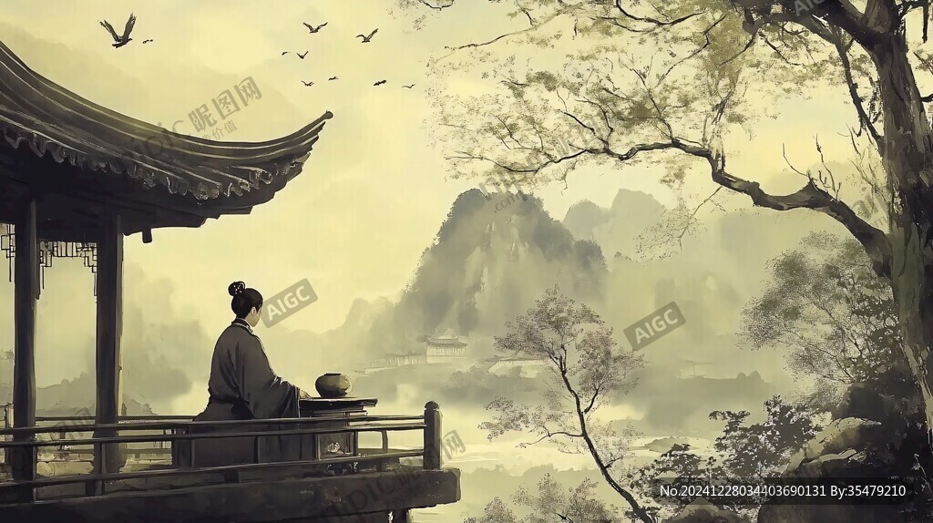 愛晚亭插畫
