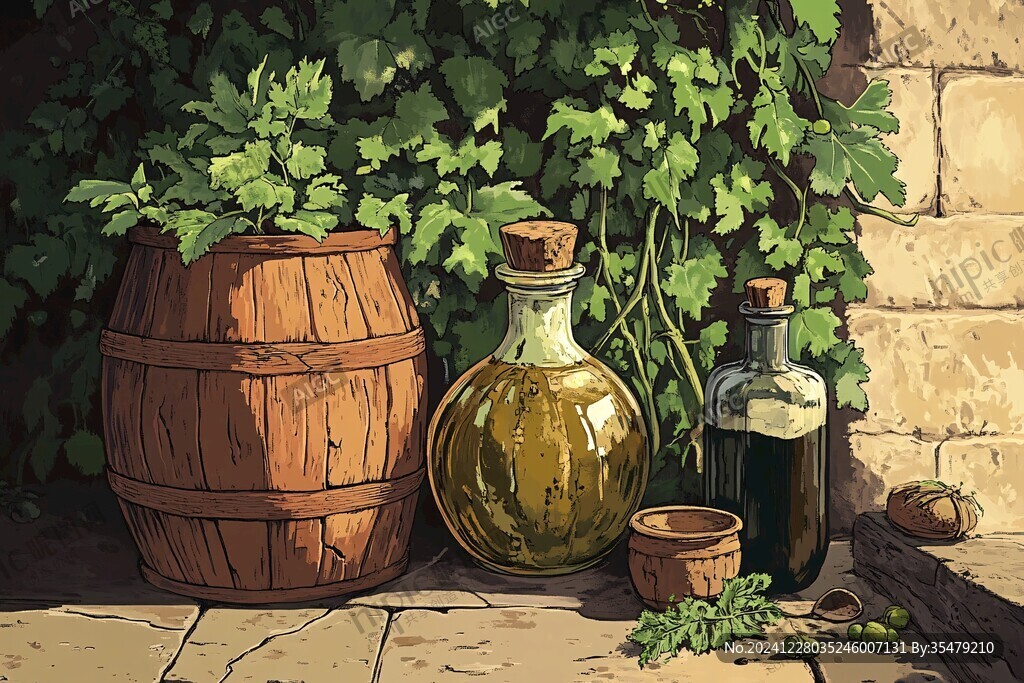植物油插畫