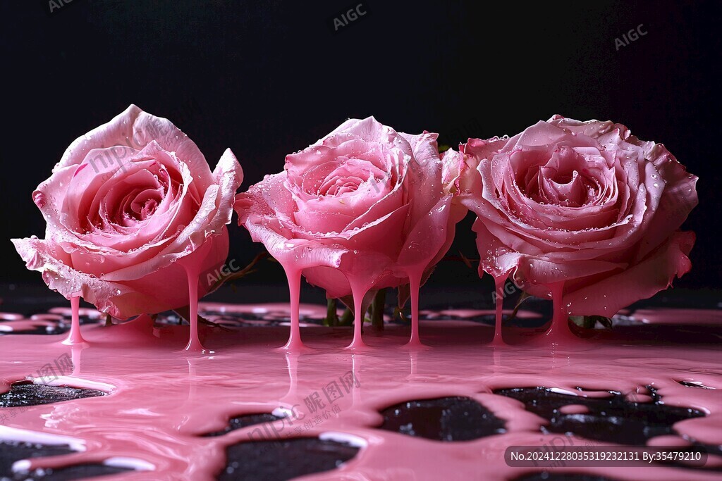 水滴玫瑰花