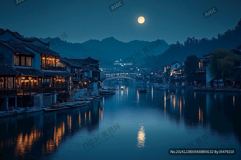 古鎮(zhèn)月色