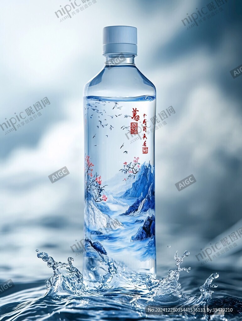 礦泉水包裝插畫
