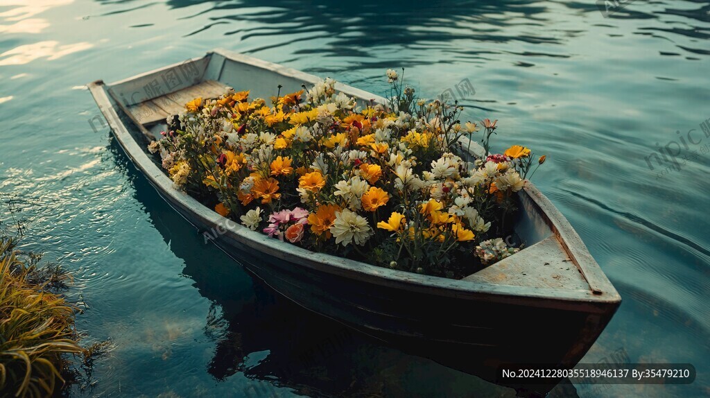 鮮花小船