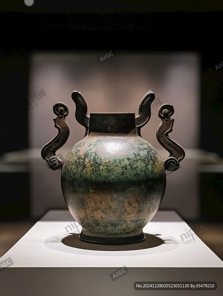 傳統(tǒng)文化彩色釉鳳首壺