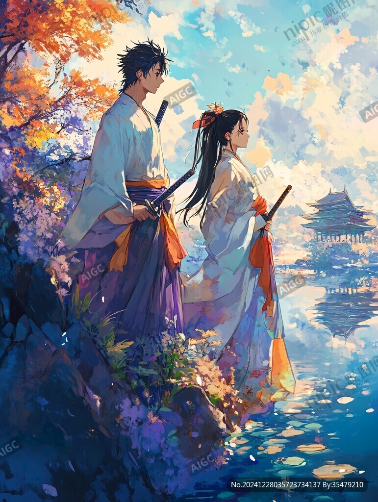 古風(fēng)情侶插畫(huà)