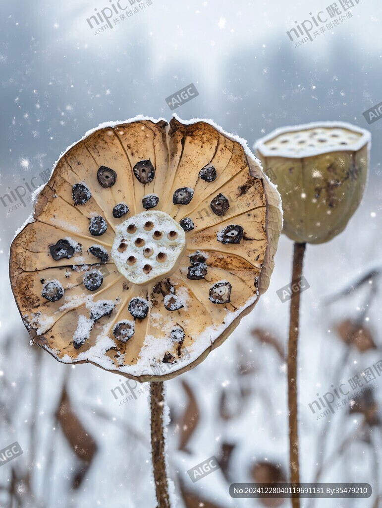 雪中蓮蓬