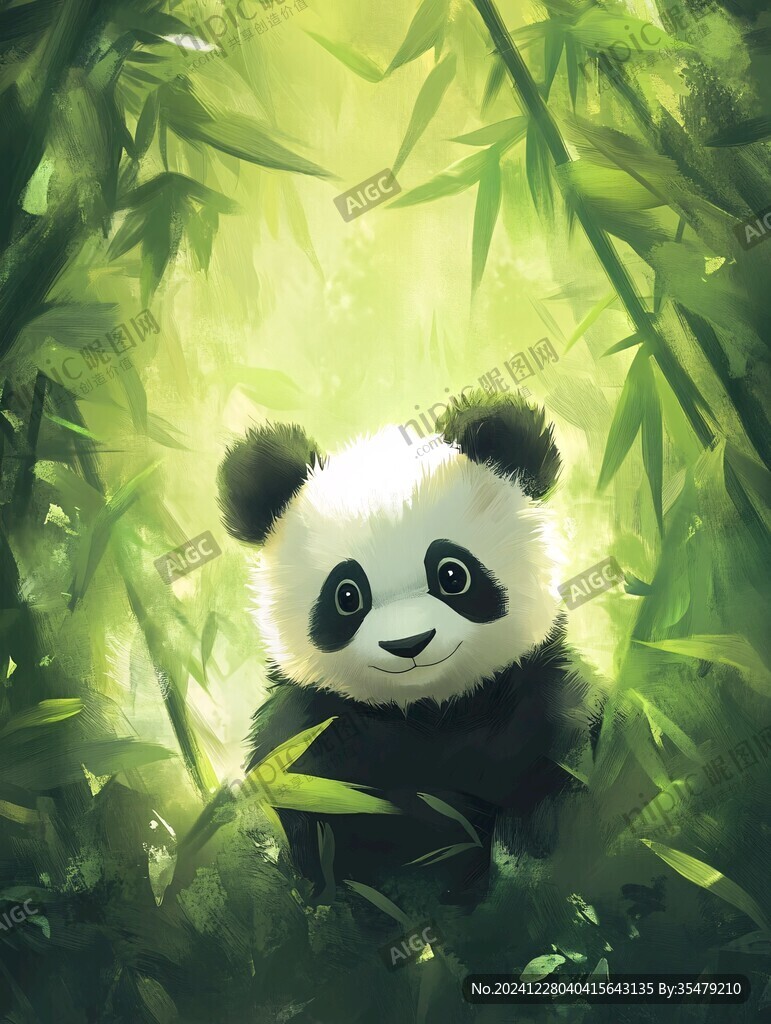 寫(xiě)實(shí)熊貓插畫(huà)