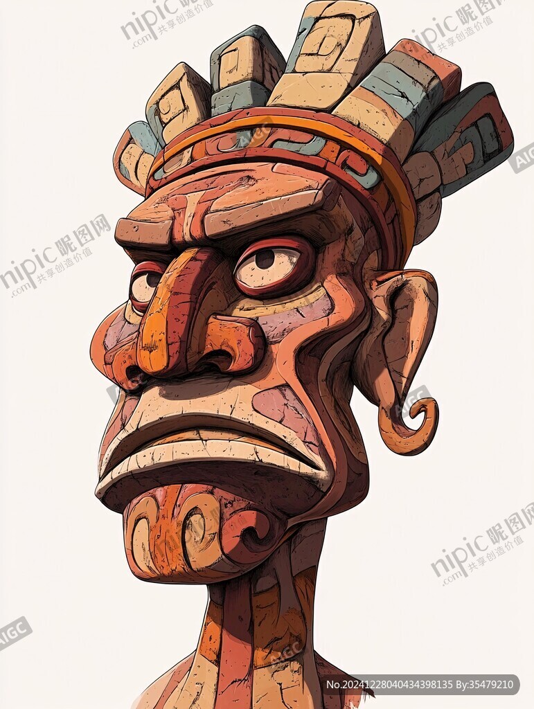 青銅人面插畫