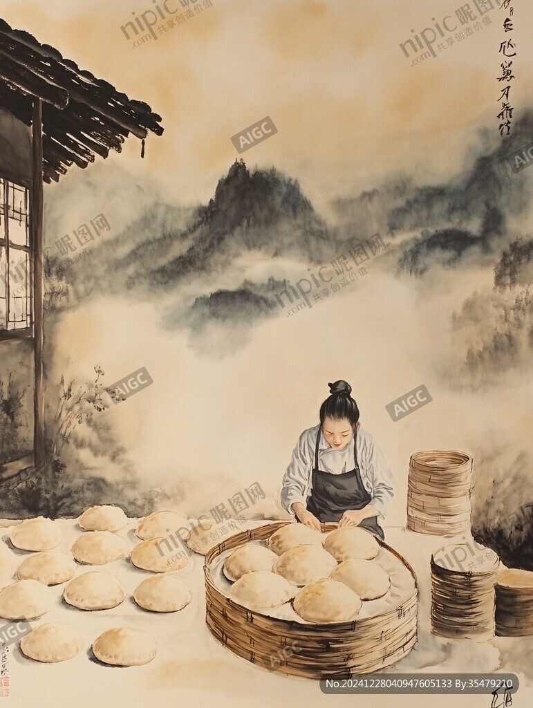燒賣店壁畫