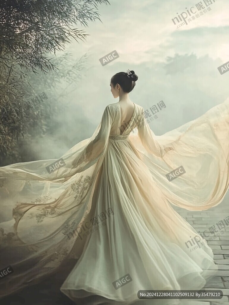 古裝美人背影