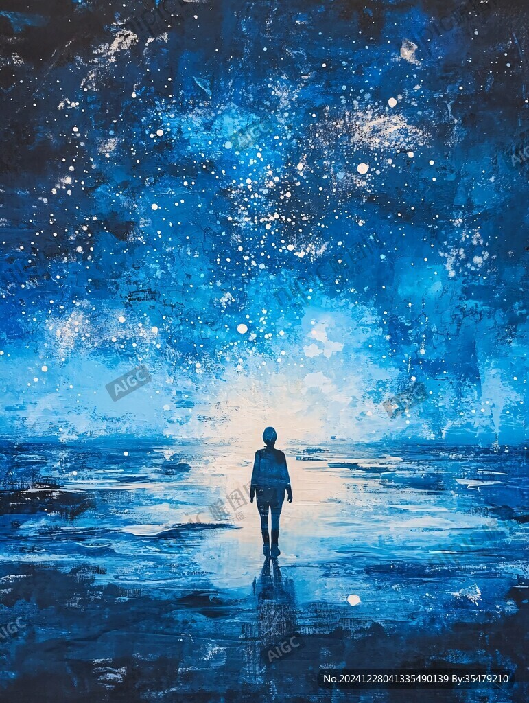 星辰大海男孩背影