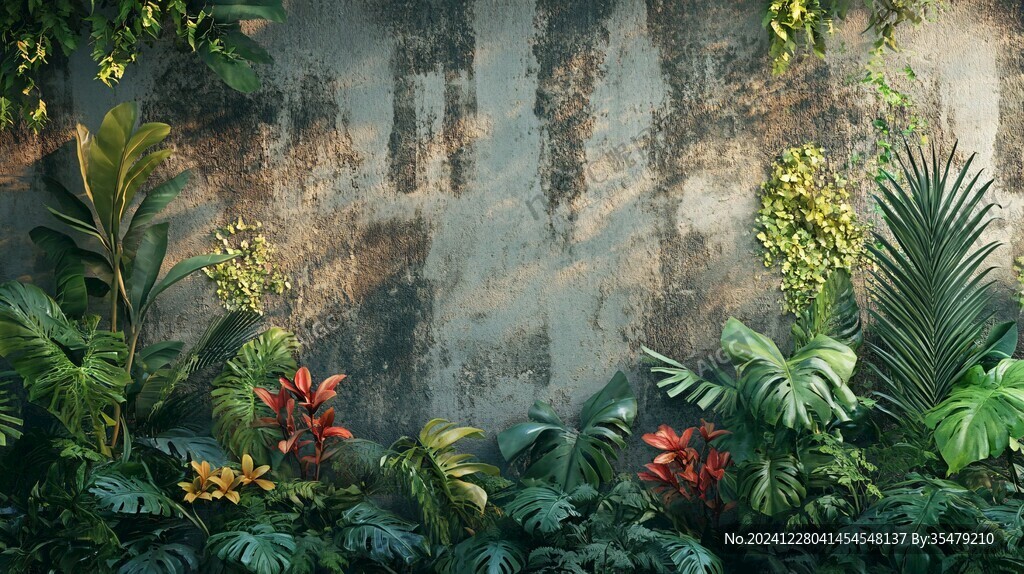 熱帶植物背景墻