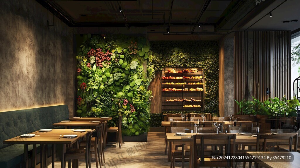 西餐廳植物墻